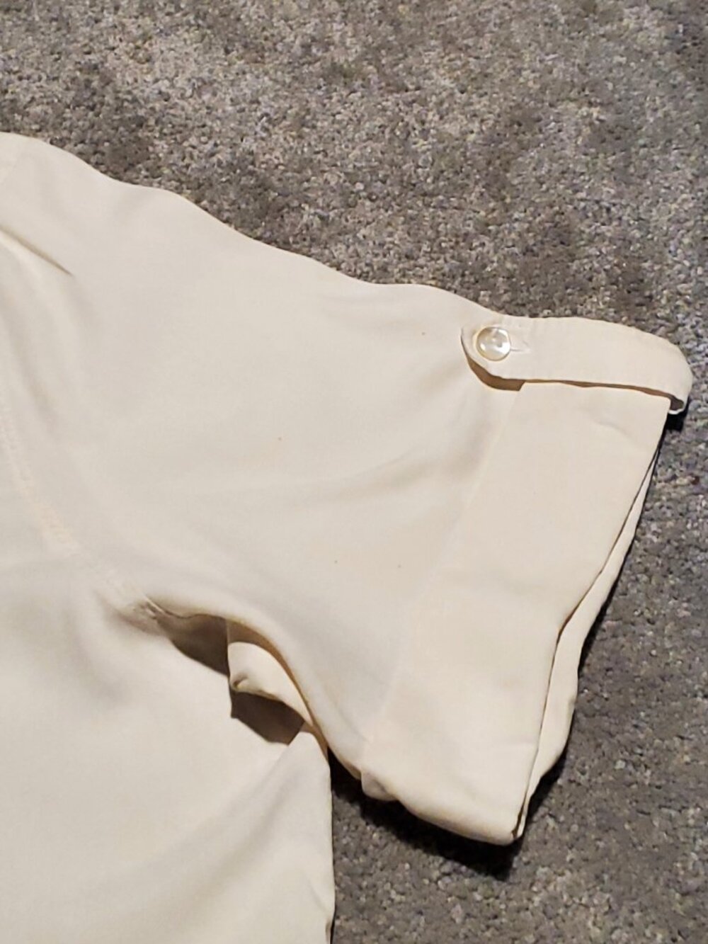 Vintage Anna & Frank 100% Silk Lg Ivory Safari Utility Button Front Blouse - Picture 4 of 10